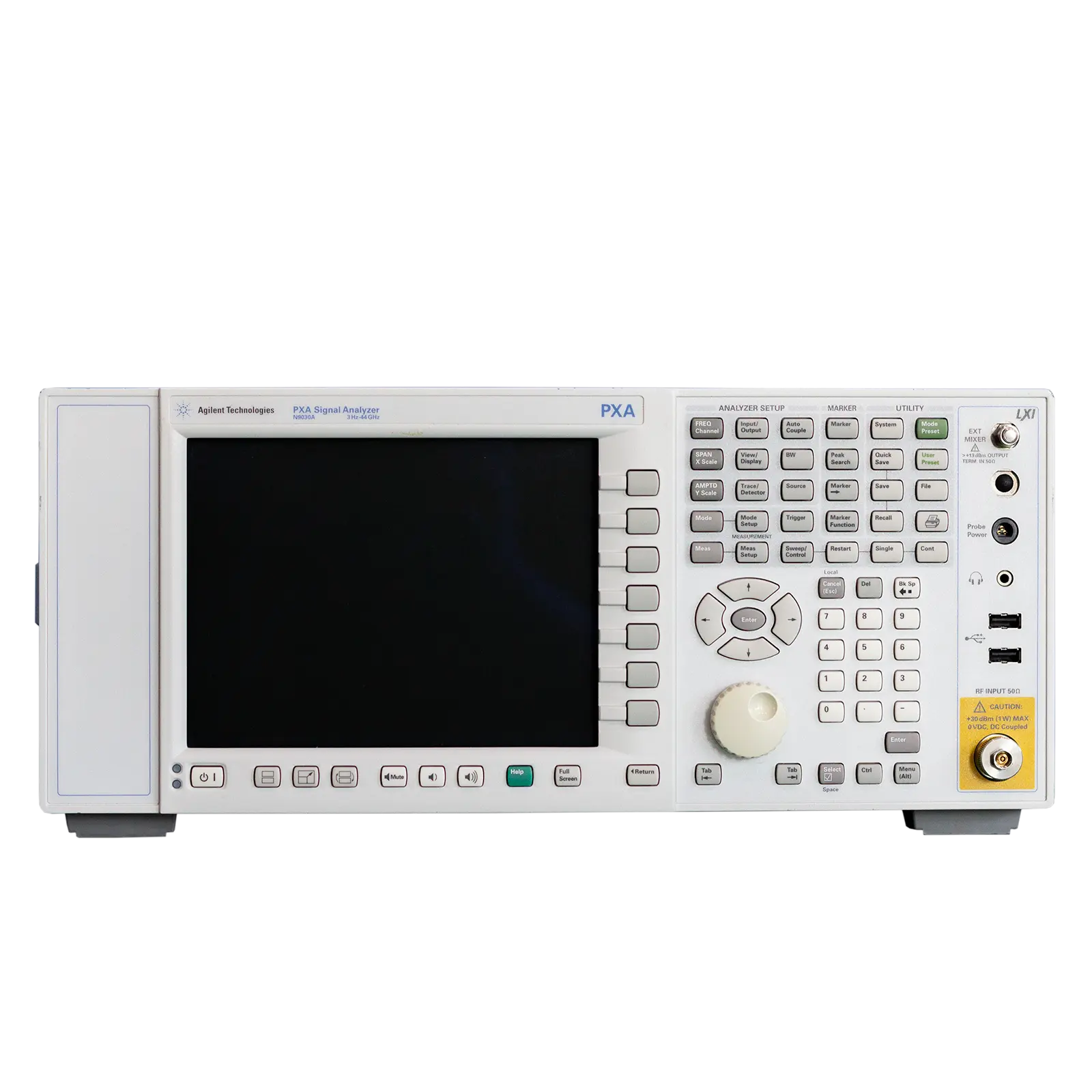 N9030A PXA Agilent 信號頻譜分析儀 信號分析儀中增加即時頻譜分析儀 (RTSA) 功能。 將 RTSA 功能加入 PXA 後，您可查看、擷取和分析最難以捕捉的信號